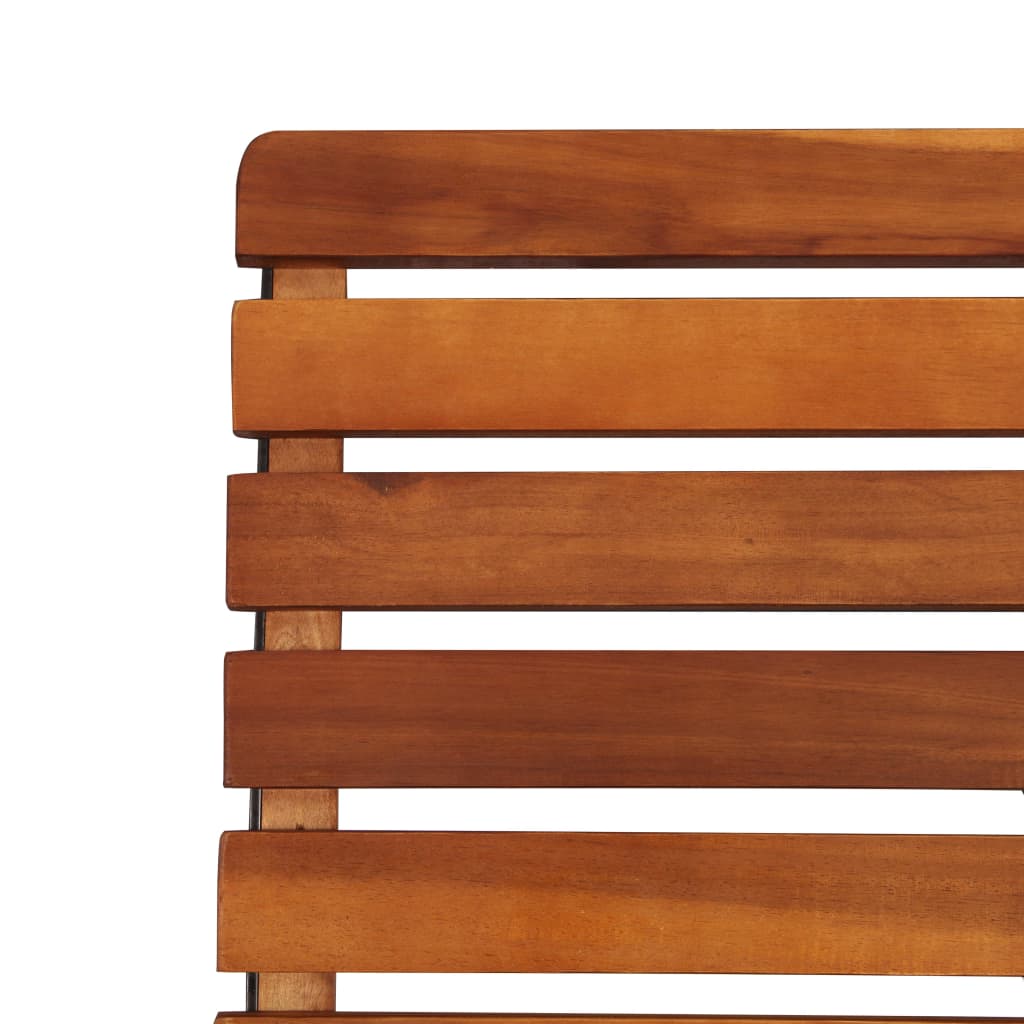 Solid Acacia Wood Reclining Garden Chairs - 2 Piece Set