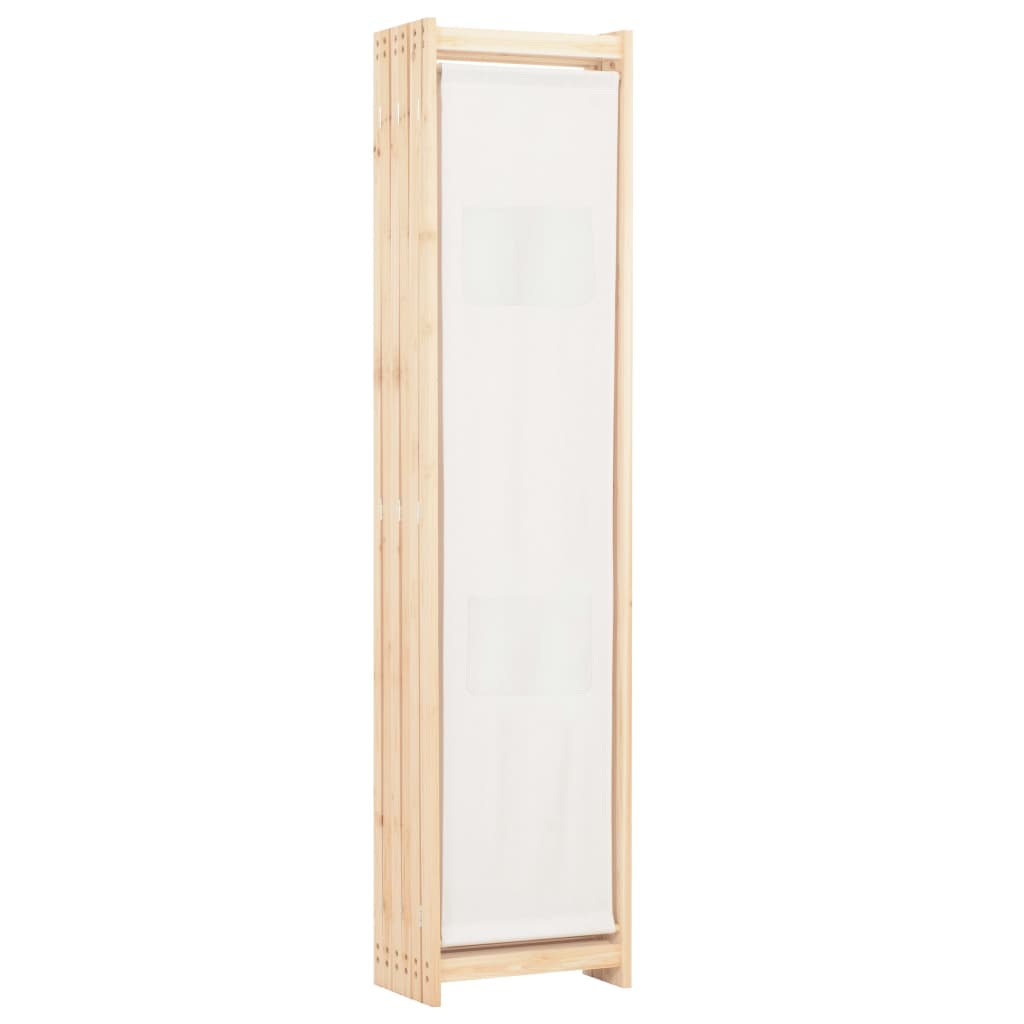 Cream Fabric 6-Panel Room Divider - 240x170x4 cm Privacy Screen