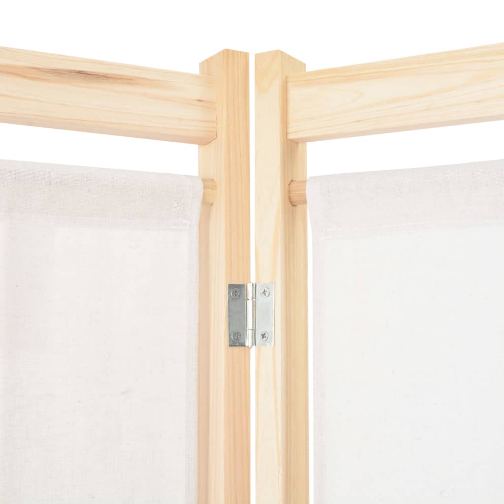 Cream Fabric 6-Panel Room Divider - 240x170x4 cm Privacy Screen