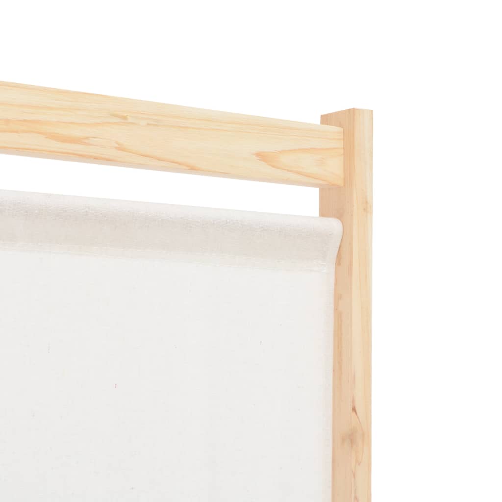Cream Fabric 6-Panel Room Divider - 240x170x4 cm Privacy Screen