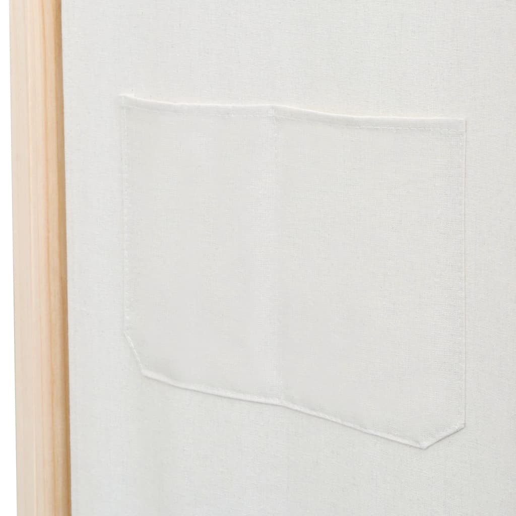 Cream Fabric 6-Panel Room Divider - 240x170x4 cm Privacy Screen