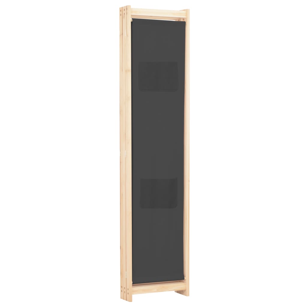 Grey 3-Panel Fabric Room Divider - 120x170x4 cm