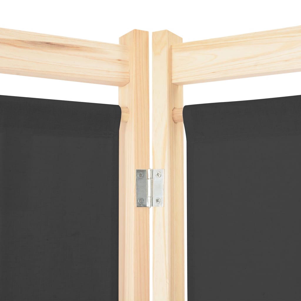 Grey 3-Panel Fabric Room Divider - 120x170x4 cm