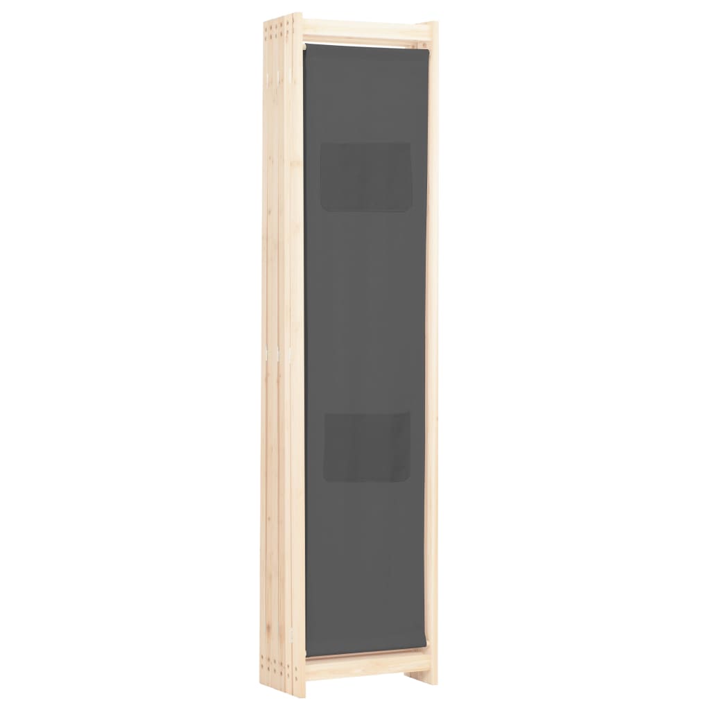 Stylish Grey Fabric 6-Panel Room Divider - 240x170 cm