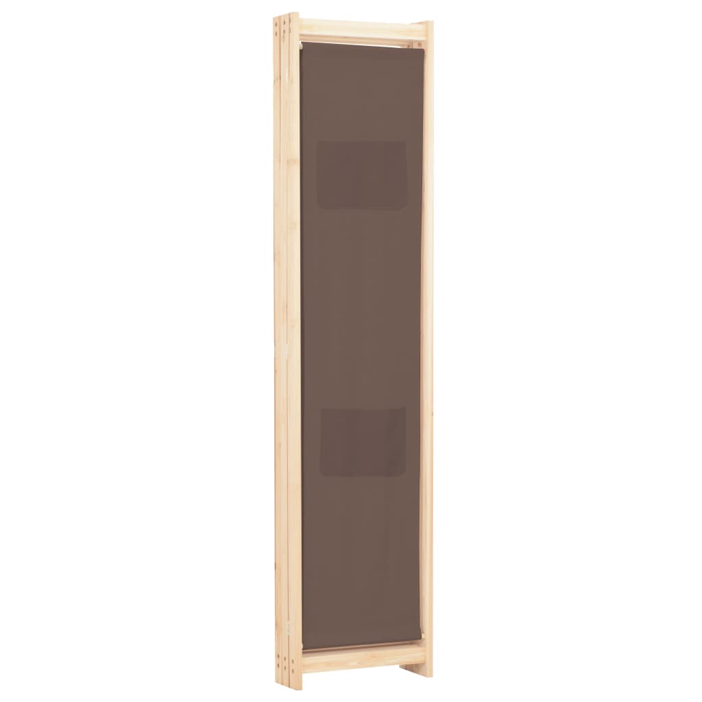 Elegant Brown Fabric Room Divider, 3-Panel 120x170 cm