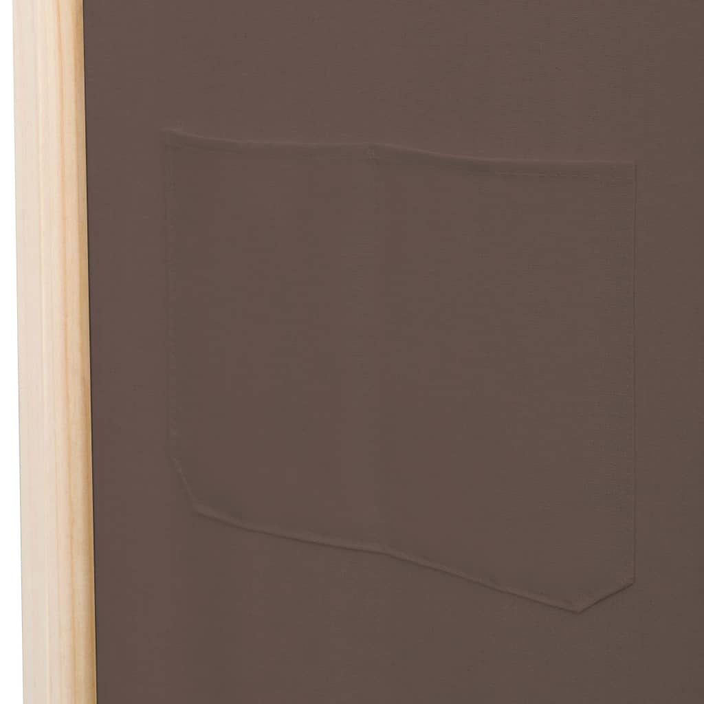 Elegant Brown Fabric Room Divider, 3-Panel 120x170 cm
