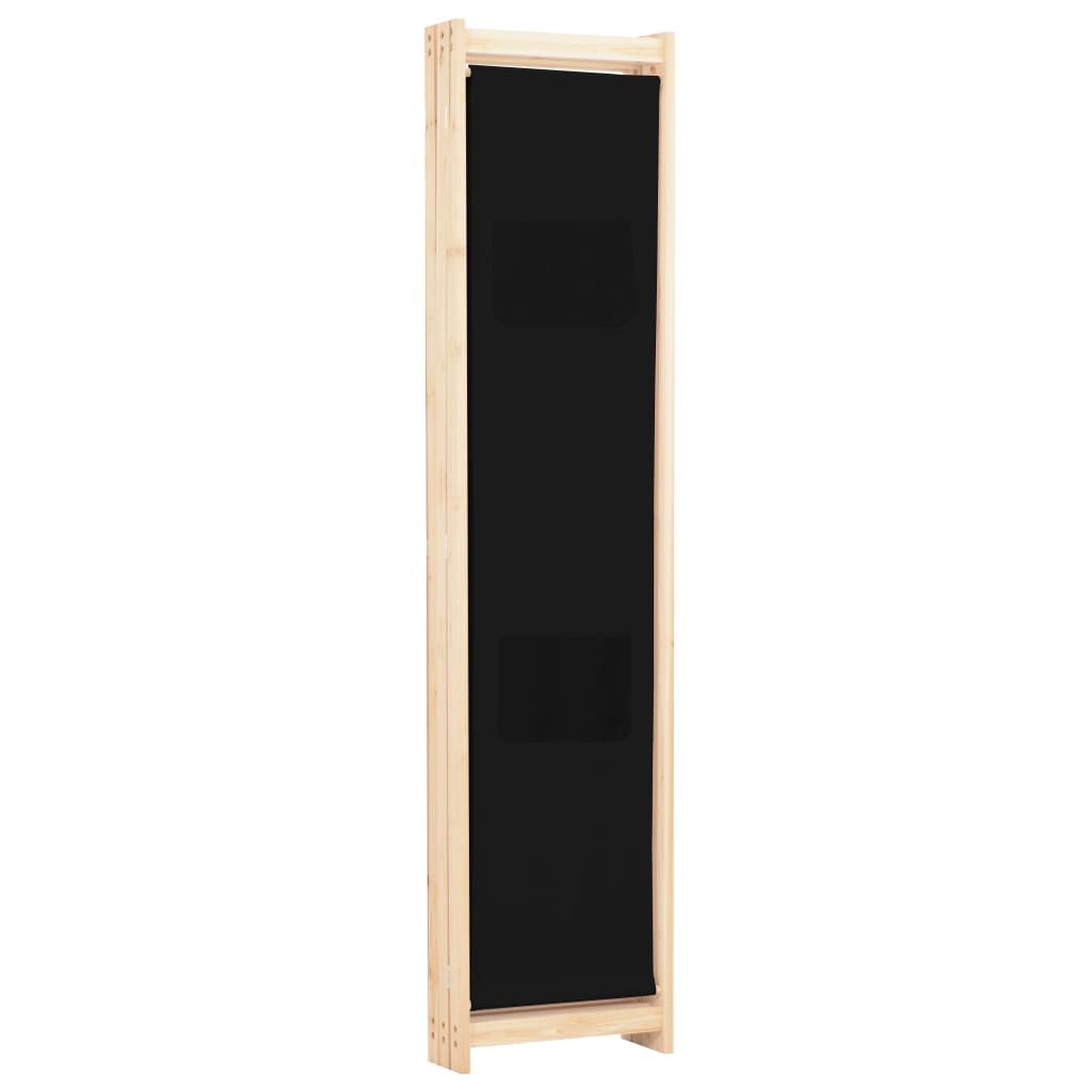 Elegant Black Fabric 3-Panel Room Divider 120x170 cm