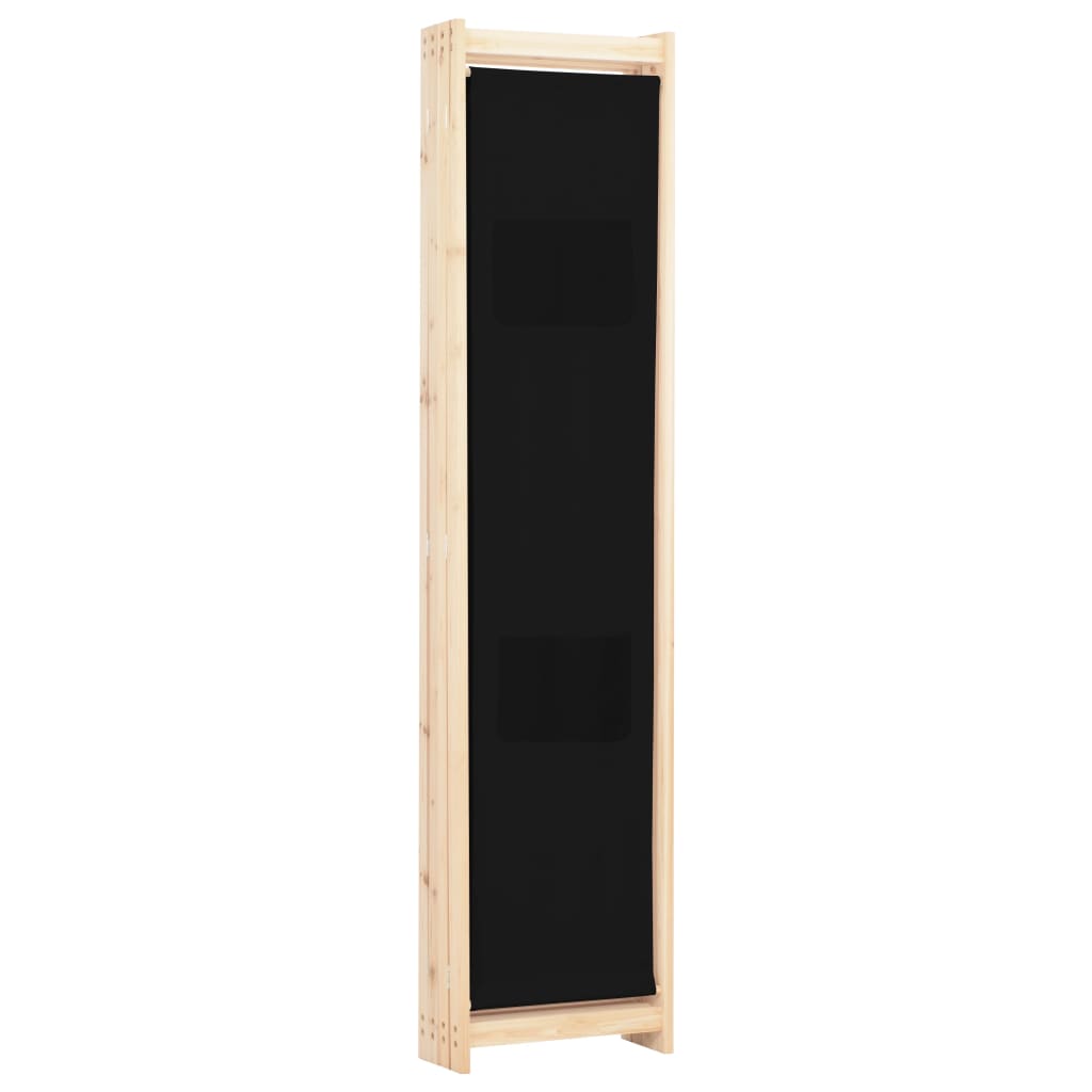 Black Fabric 4-Panel Room Divider, 160x170x4 cm - Stylish & Functional