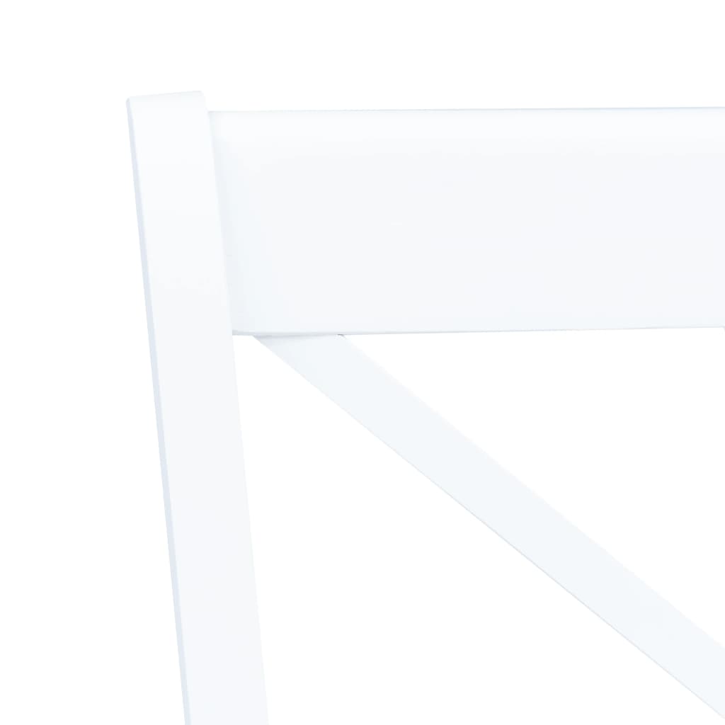 Dining Chairs 4 pcs White Solid Rubber Wood