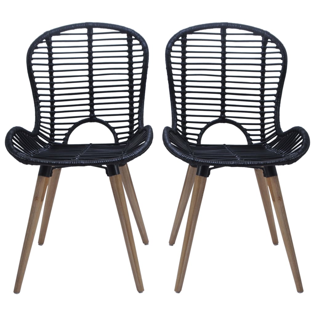 Set of 6 Natural Rattan Dining Chairs - Elegant & Sturdy