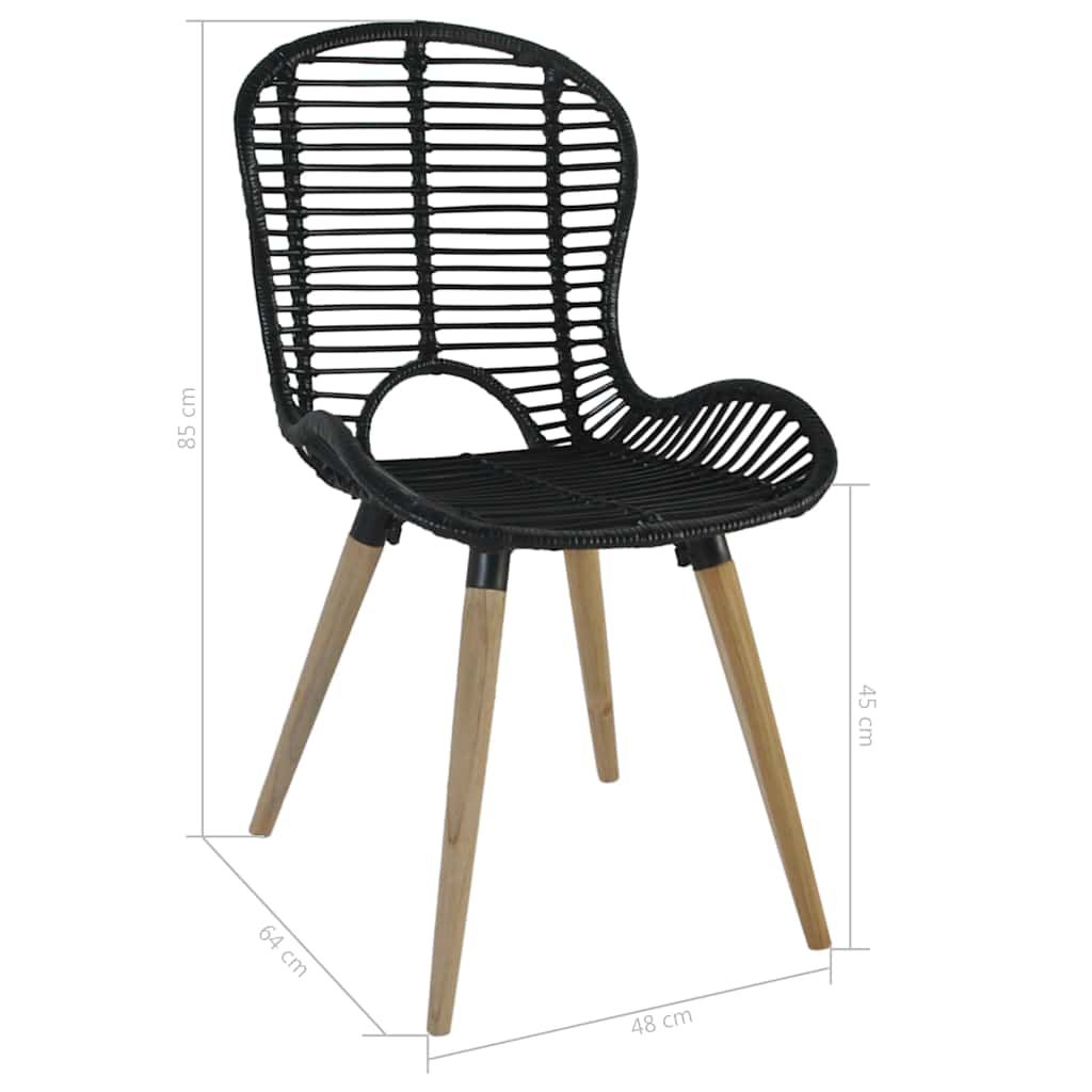 Set of 6 Natural Rattan Dining Chairs - Elegant & Sturdy