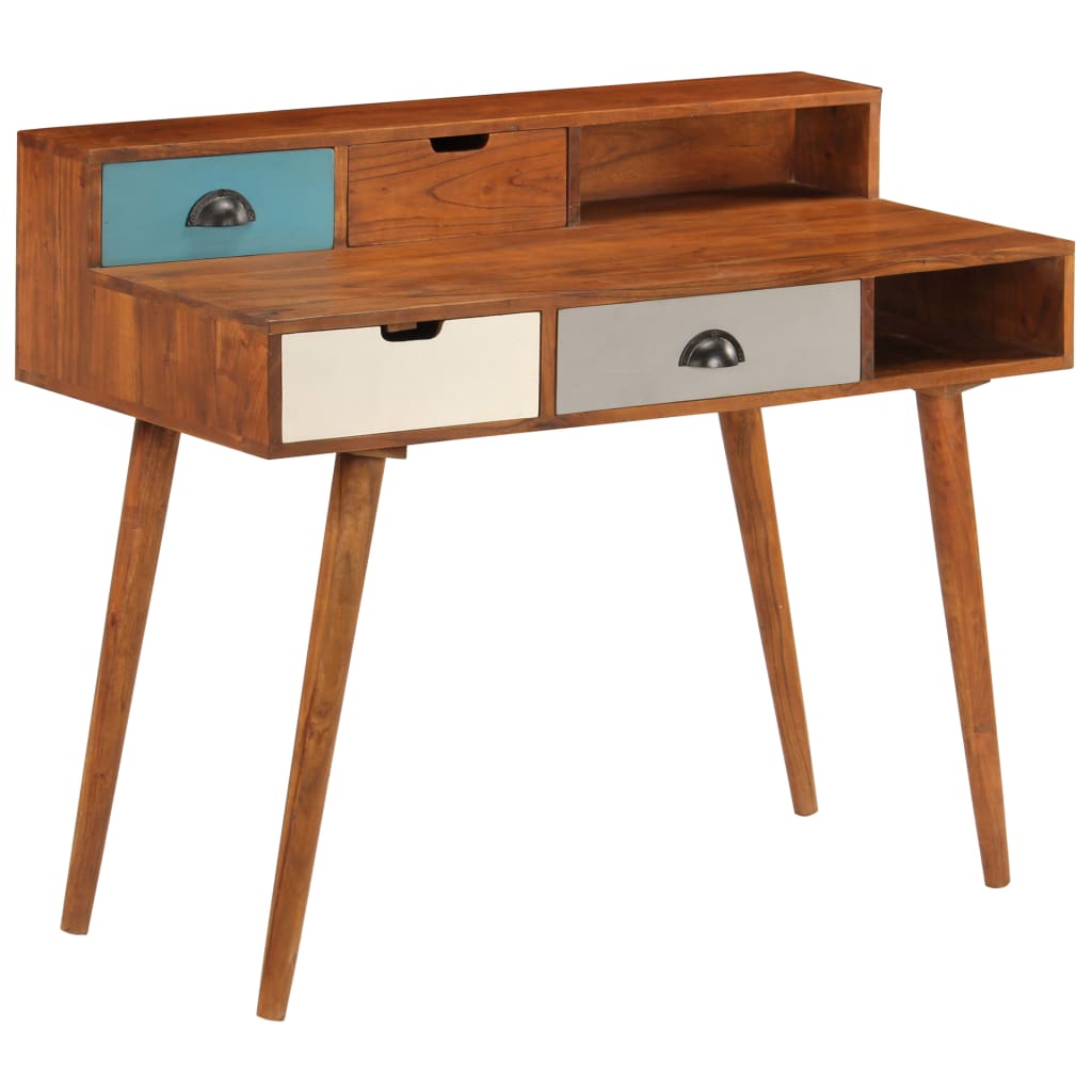 Solid Acacia Wood Writing Desk - 110x50x90 cm, Elegant Design