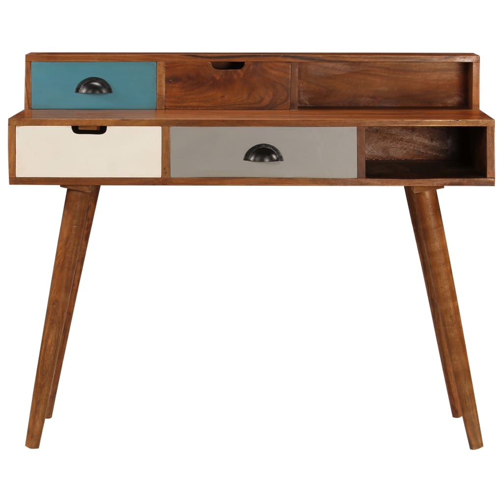 Solid Acacia Wood Writing Desk - 110x50x90 cm, Elegant Design