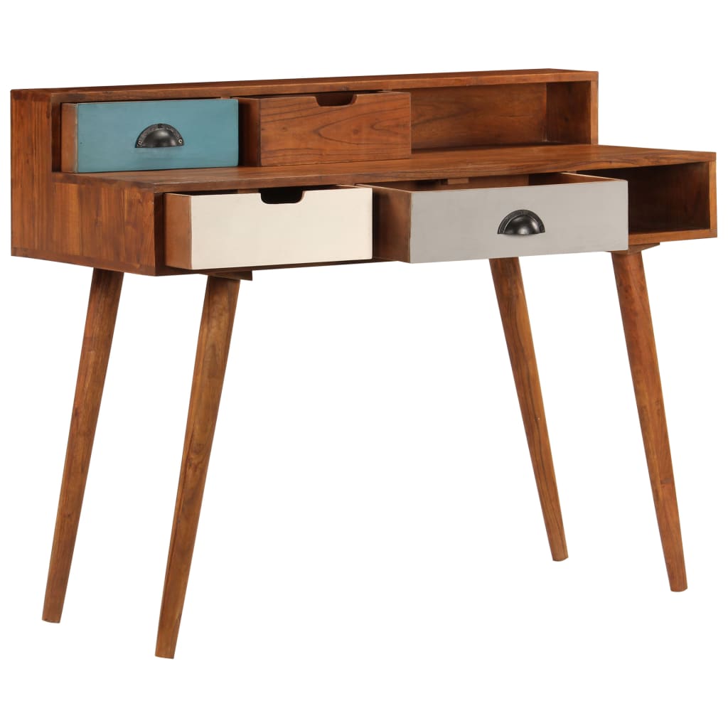 Solid Acacia Wood Writing Desk - 110x50x90 cm, Elegant Design