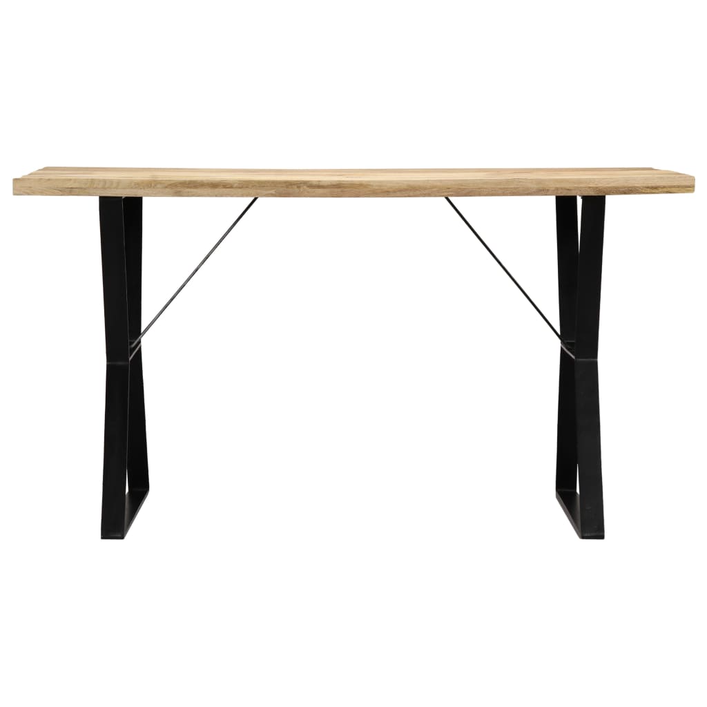 Solid Mango Wood Dining Table - 140x80x76 cm Natural Finish