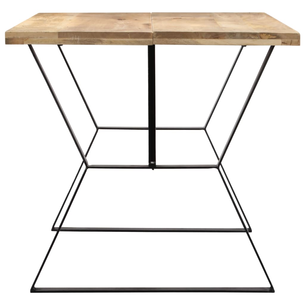Solid Mango Wood Dining Table - 140x80x76 cm Natural Finish