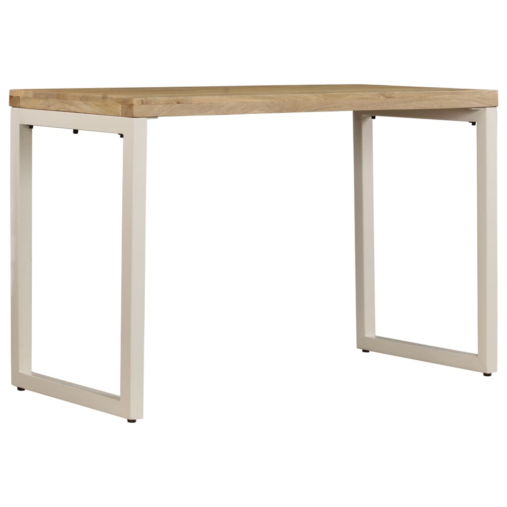 Modern Dining Table, Mango Wood & Steel, 115x55x76 cm