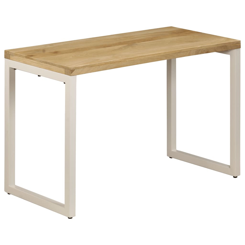 Modern Dining Table, Mango Wood & Steel, 115x55x76 cm
