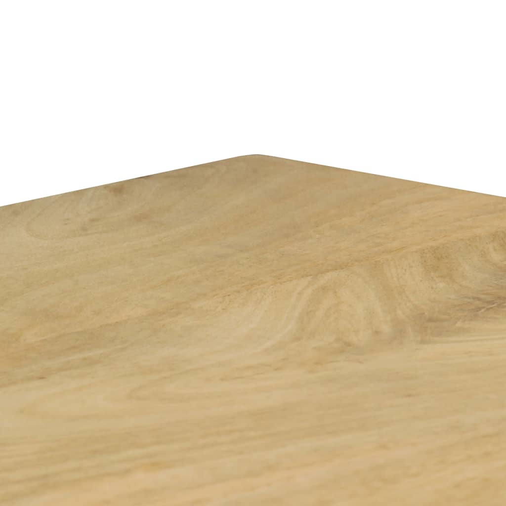 Modern Dining Table, Mango Wood & Steel, 115x55x76 cm