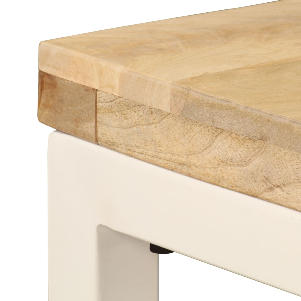 Modern Dining Table, Mango Wood & Steel, 115x55x76 cm