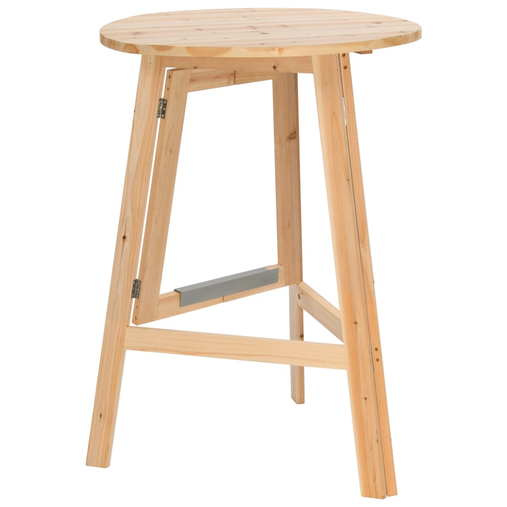 Compact Fir Wood Foldable Bar Table - 78 cm