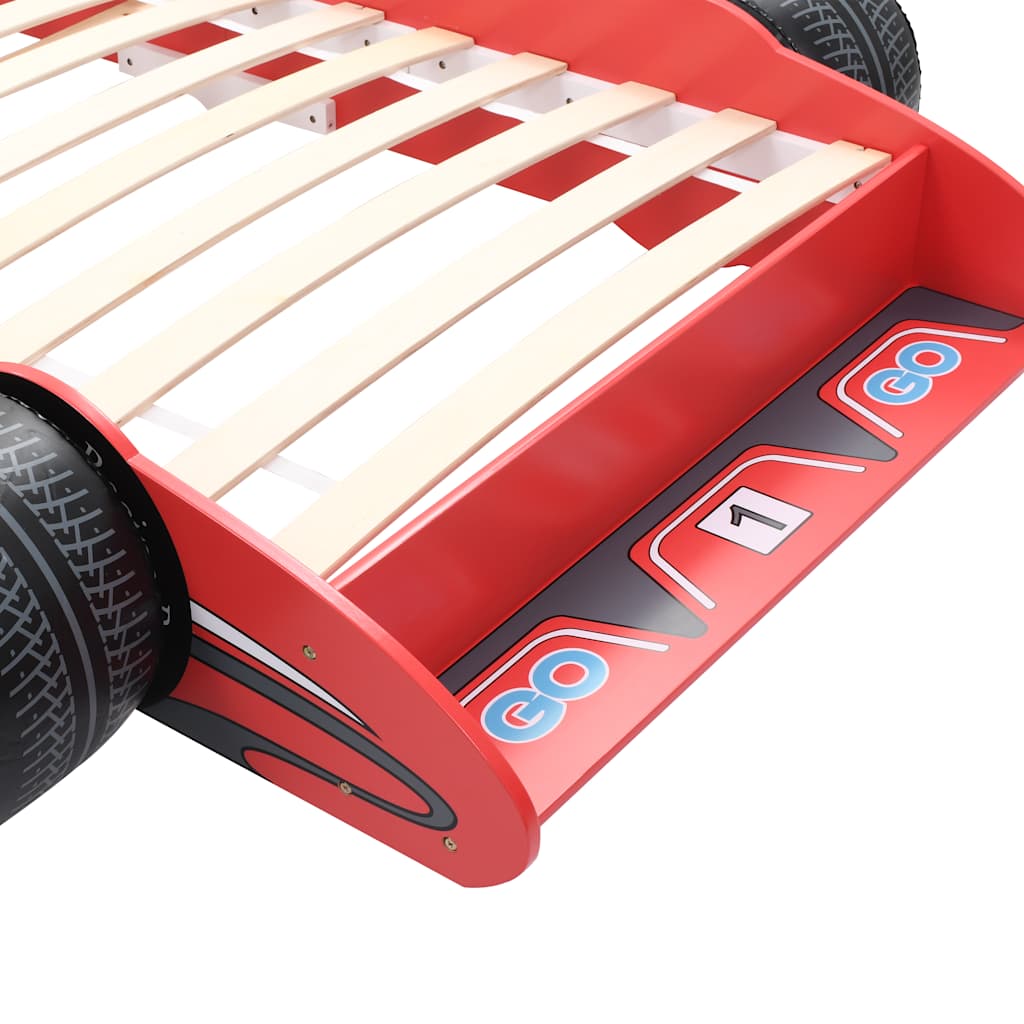 Rev Up Nap Time: Red Children's Race Car Bed 90x200 cm - Sturdy Design