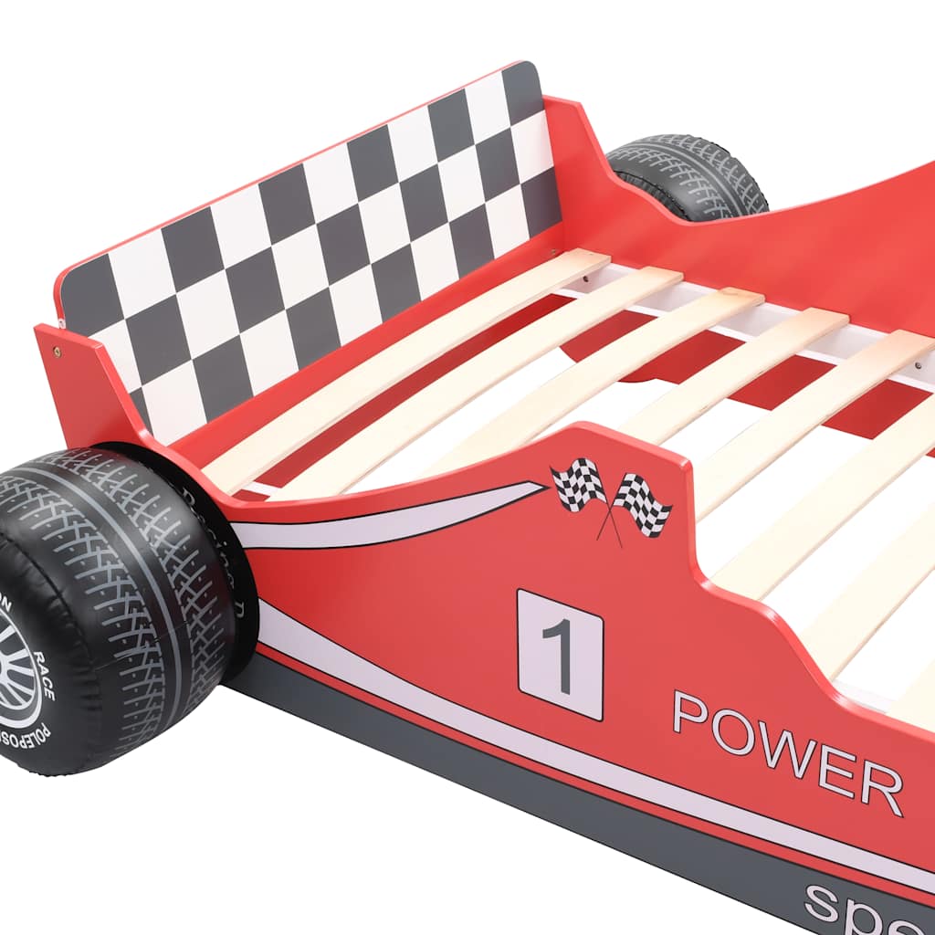 Rev Up Nap Time: Red Children's Race Car Bed 90x200 cm - Sturdy Design