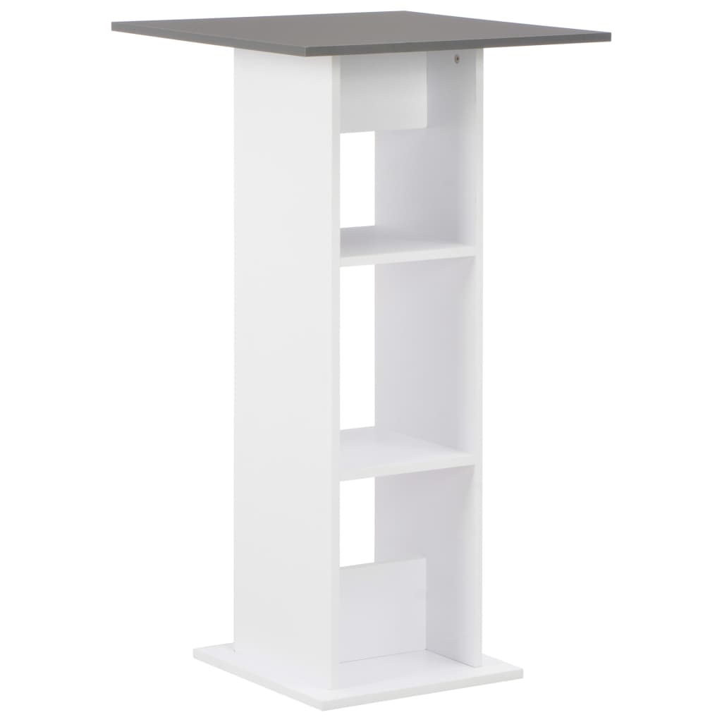 White & Anthracite Grey Bar Table 60x60x110 cm - Stylish Design