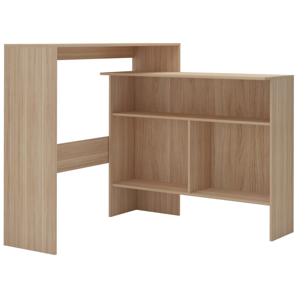 Oak Bar Table with Dual Tops - 130x40x120 cm