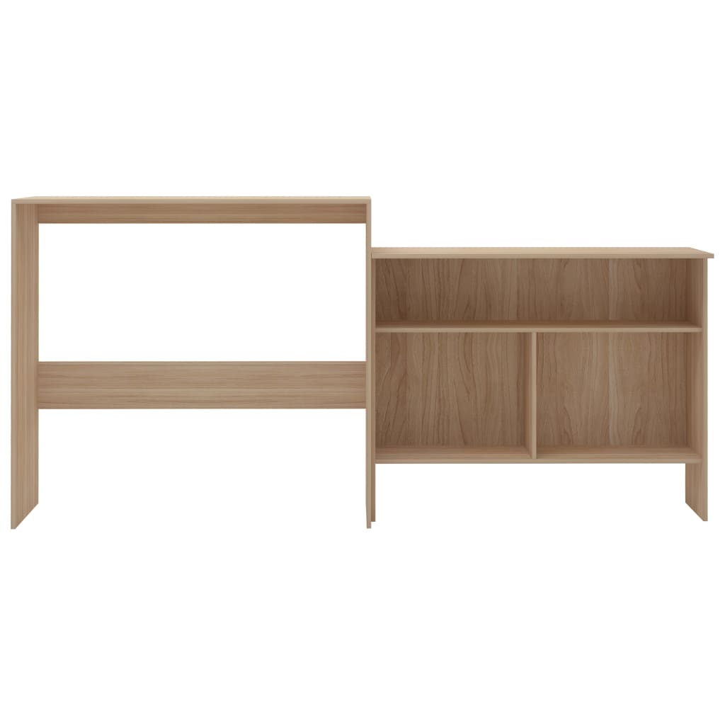 Oak Bar Table with Dual Tops - 130x40x120 cm