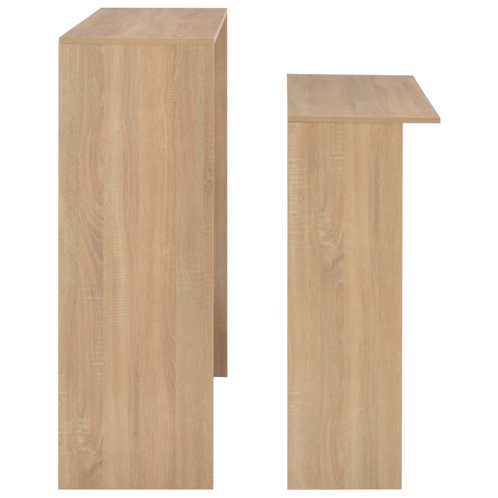 Oak Bar Table with Dual Tops - 130x40x120 cm