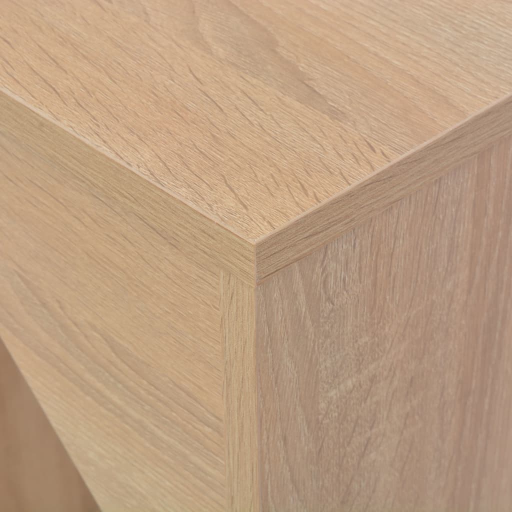 Oak Bar Table with Moveable Shelf - 138x39x110 cm