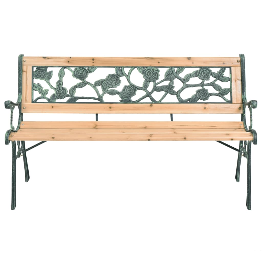 Elegant 122 cm Wooden Garden Bench - Natural Finish