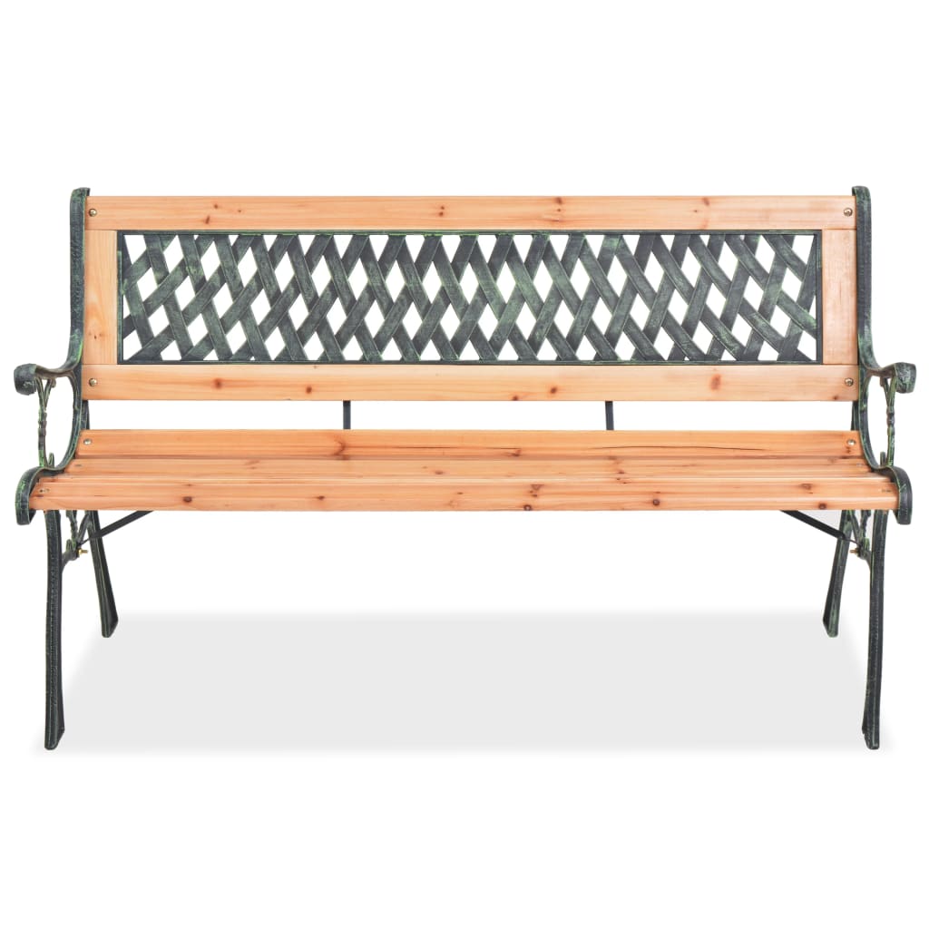 Sturdy 122 cm Wooden Garden Bench - Natural Finish