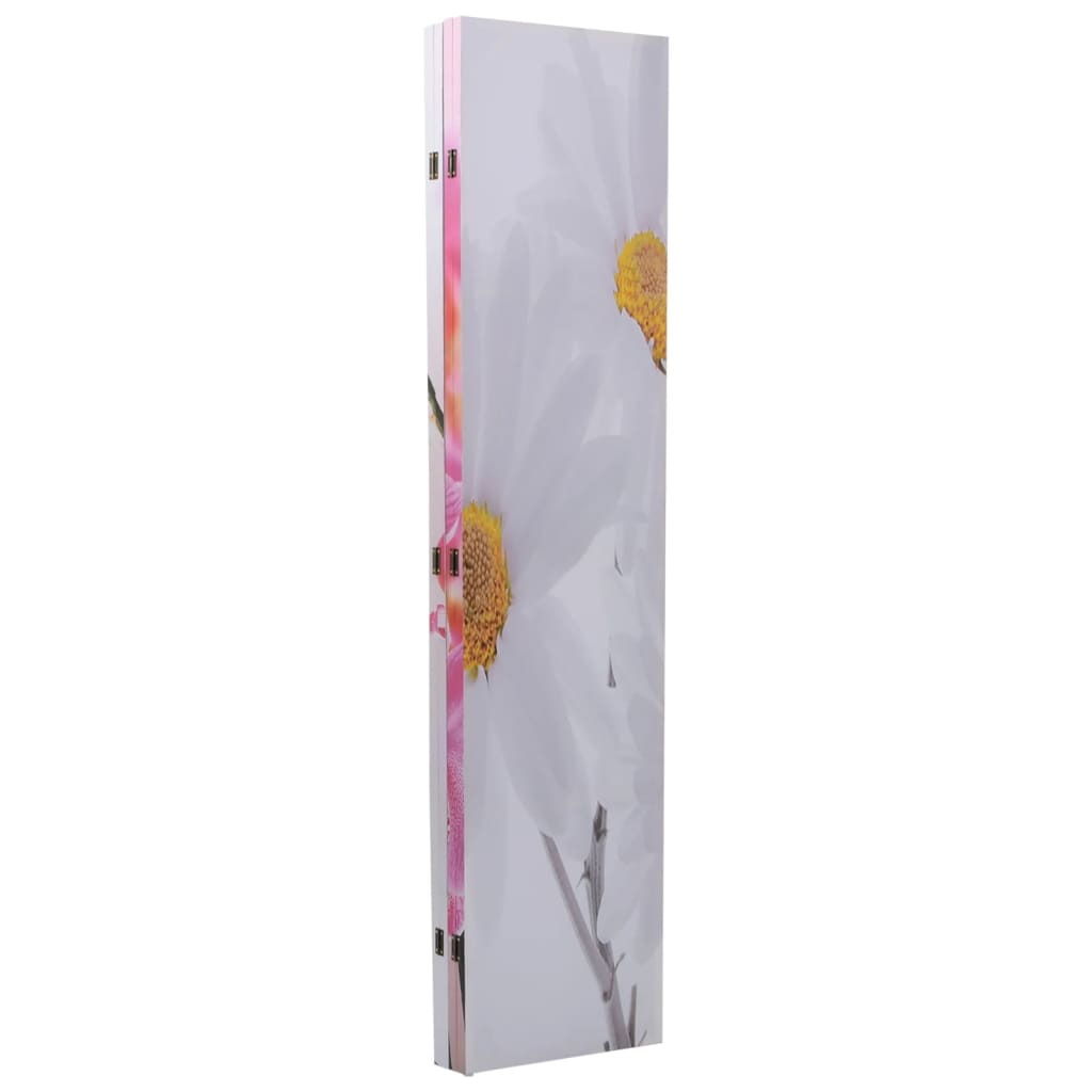 Floral Folding Room Divider 160x170 cm - Elegant Privacy Screen