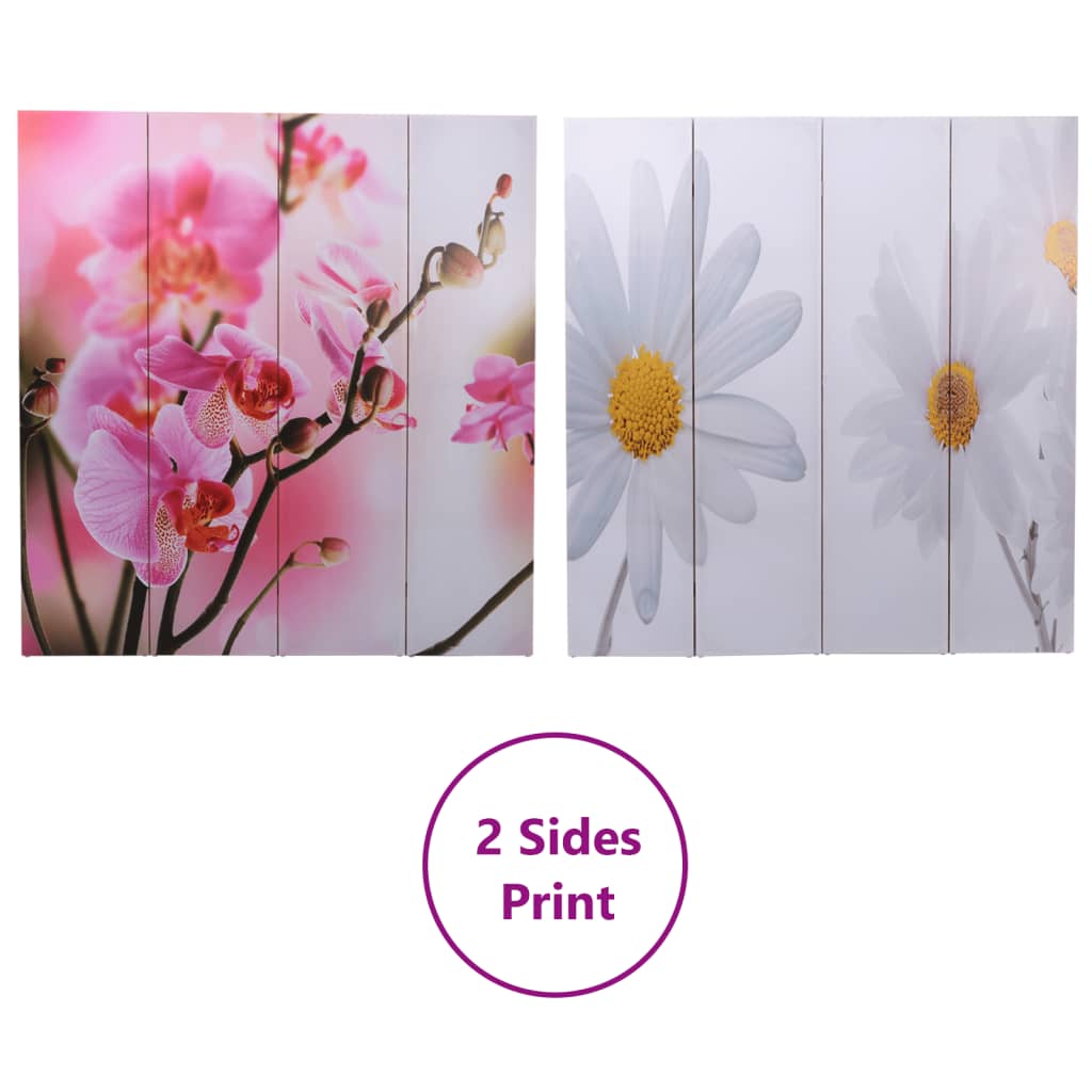 Floral Folding Room Divider 160x170 cm - Elegant Privacy Screen