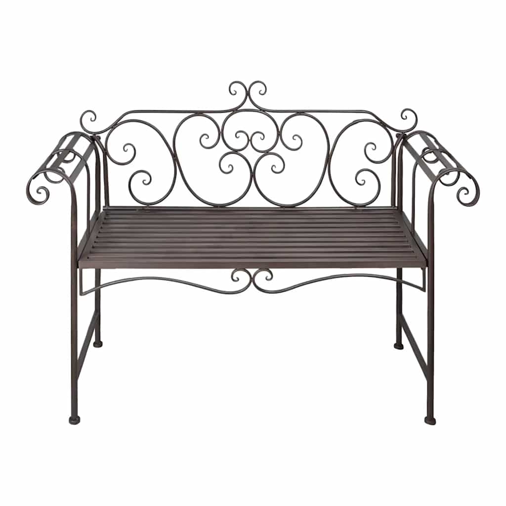 Antique Brown Steel Garden Bench - 132 cm