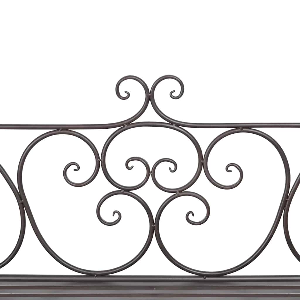 Antique Brown Steel Garden Bench - 132 cm