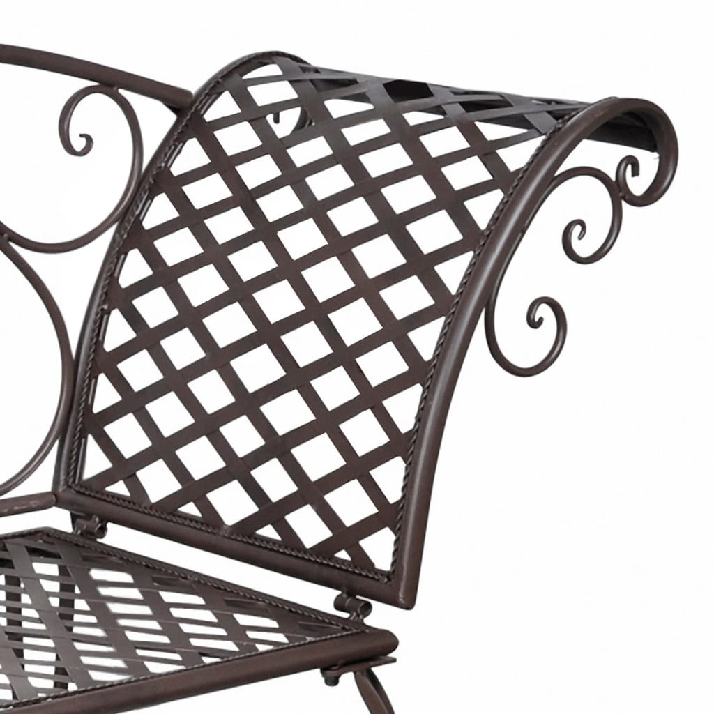 Antique Brown Steel Garden Chaise Lounge, 128 cm - Stylish & Durable