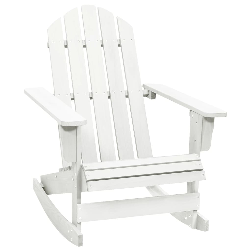 White Wooden Garden Rocking Chair - Perfect for Outdoor Relaxation