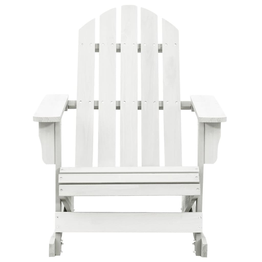 White Wooden Garden Rocking Chair - Perfect for Outdoor Relaxation
