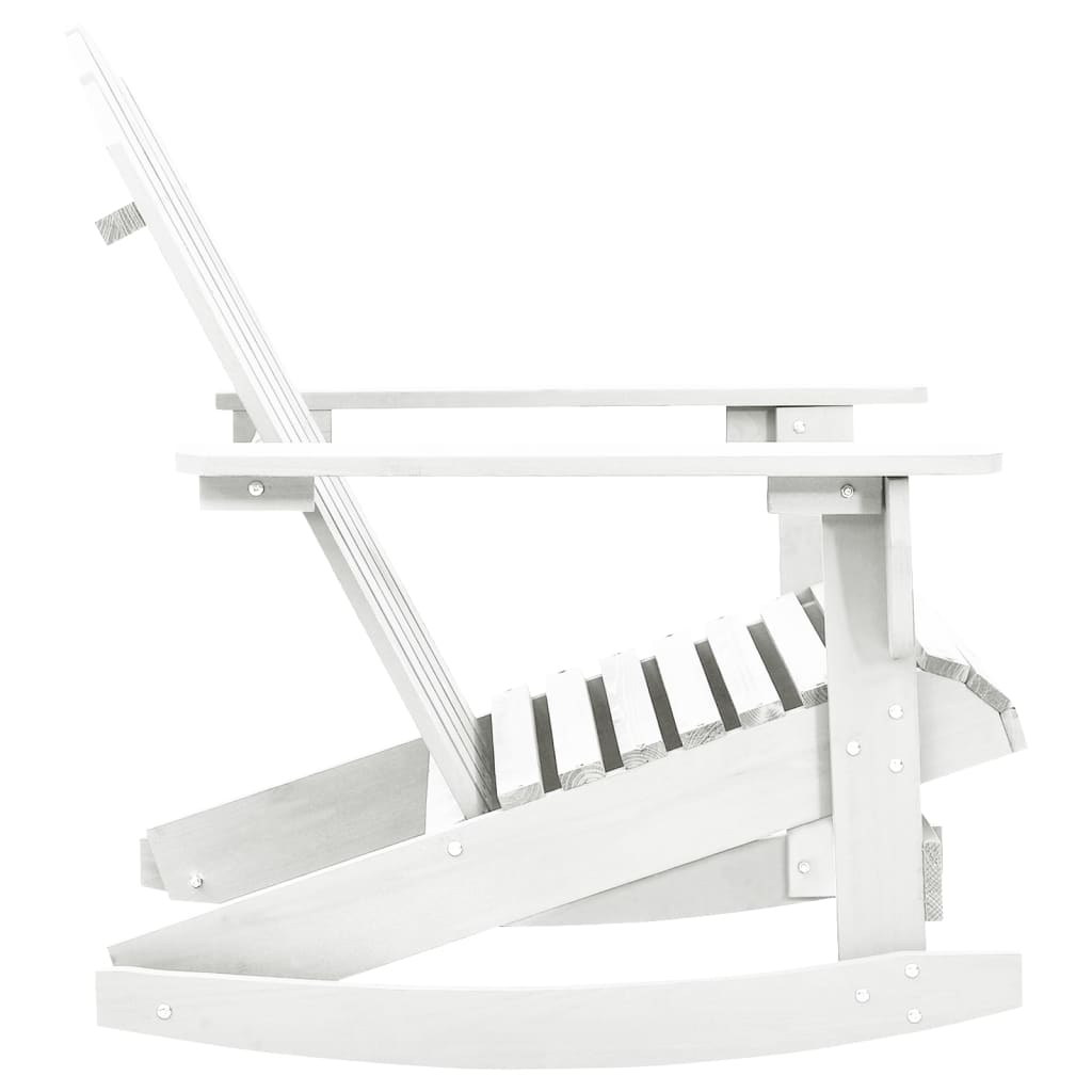 White Wooden Garden Rocking Chair - Perfect for Outdoor Relaxation