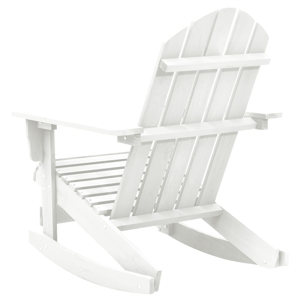 White Wooden Garden Rocking Chair - Perfect for Outdoor Relaxation