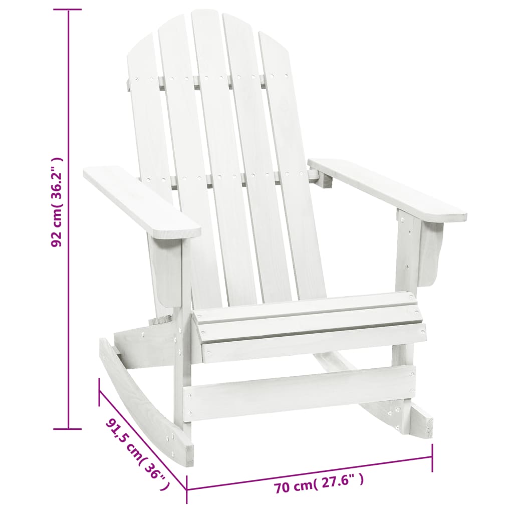 White Wooden Garden Rocking Chair - Perfect for Outdoor Relaxation