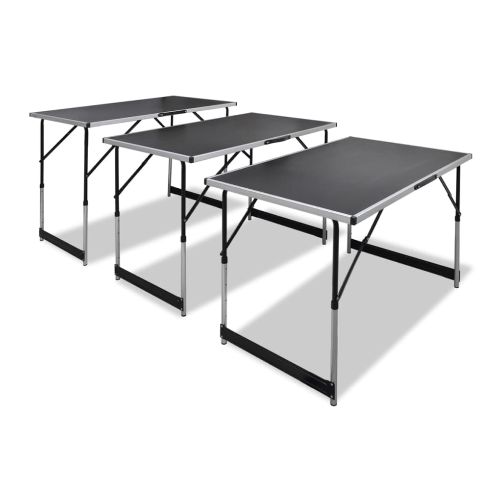 Foldable Adjustable Pasting Table Set - 3 pcs, Sturdy, White