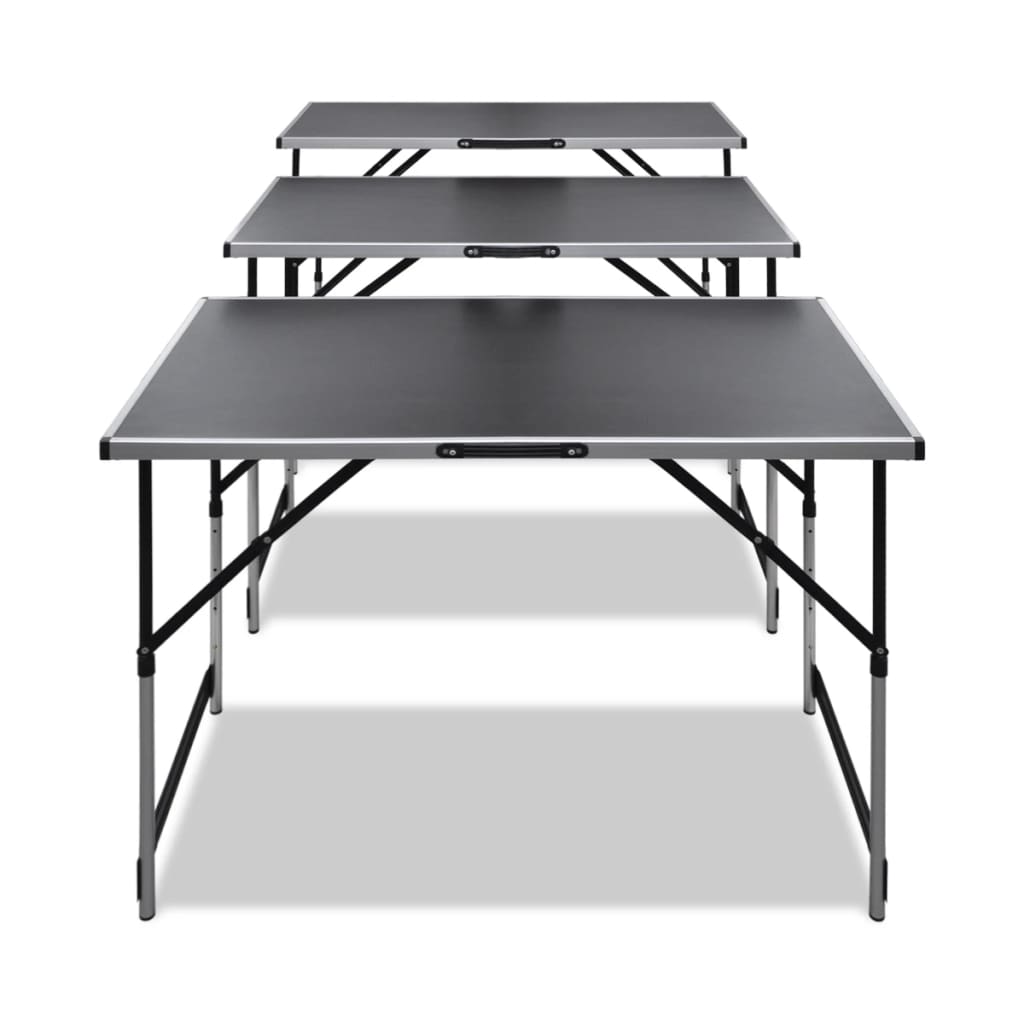 Foldable Adjustable Pasting Table Set - 3 pcs, Sturdy, White