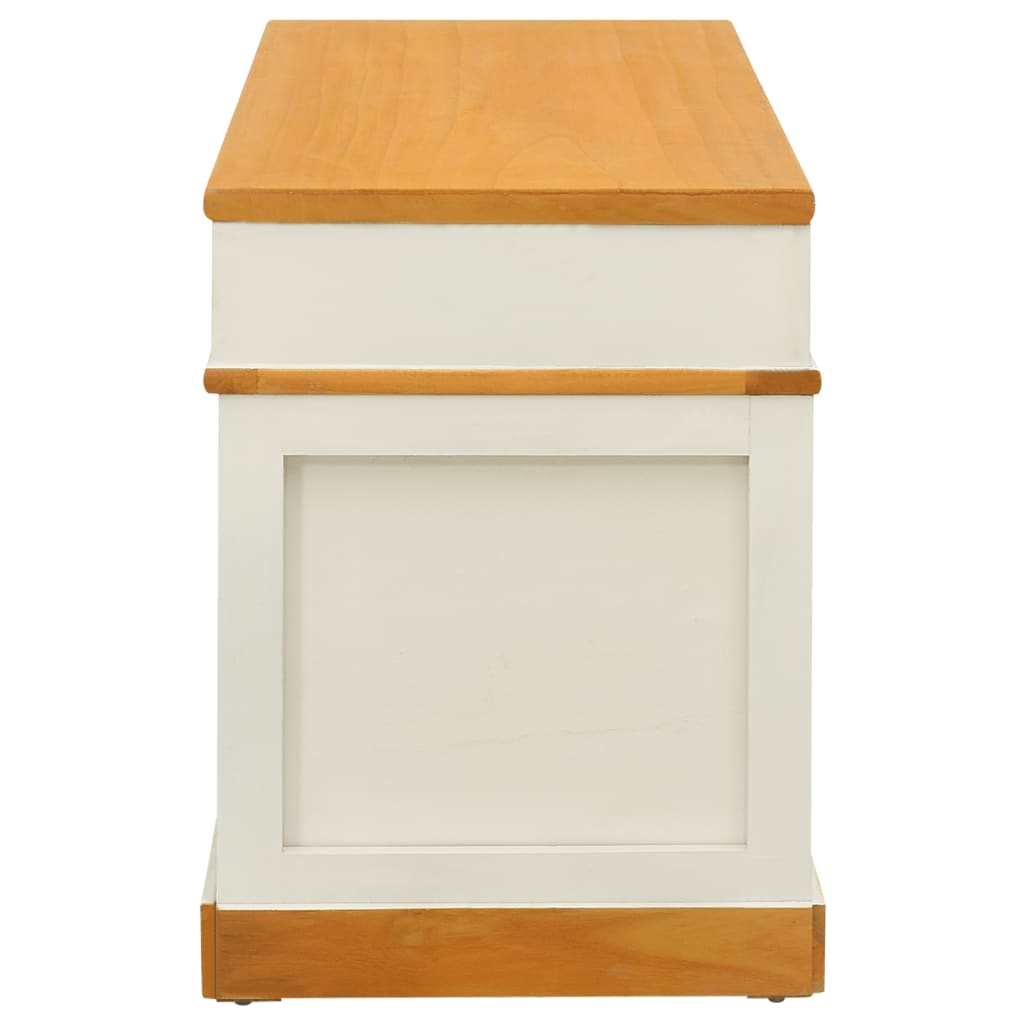 Stylish Storage Bench - Solid Paulownia Wood, 100 cm