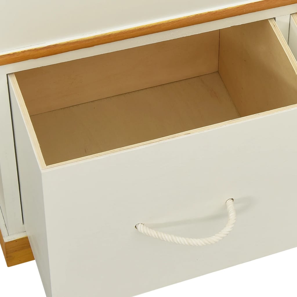 Stylish Storage Bench - Solid Paulownia Wood, 100 cm