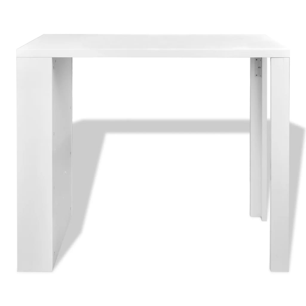 High Gloss White MDF Bar Table with Wine Rack