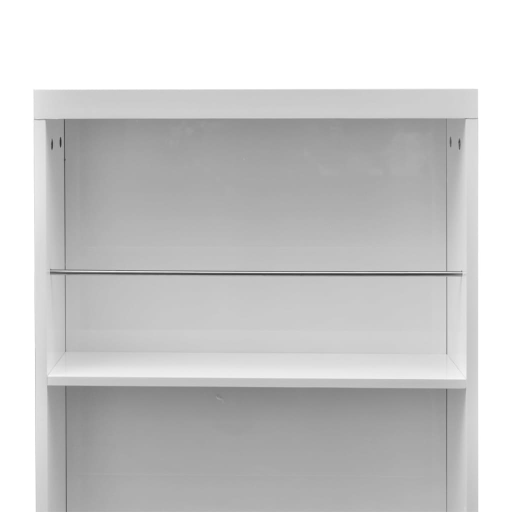 High Gloss White MDF Bar Table with Wine Rack